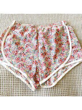 ANN MASHBURN TRACK SHORT Pink Pastel Floral Liberty Fabric M